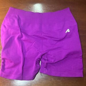 Alphalete Purple High-Rise Bike Shorts